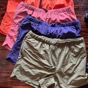 Fabletics The One shorts, 5”, XXL 2XL, Lot Of Four, Sedona, Navy, Olive, Rust